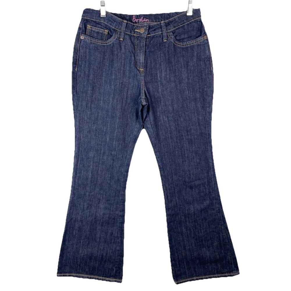 Boden Women 30 Jeans Bootcut Dark Wash Mid Rise Stretch Denim Flare Casual Retro